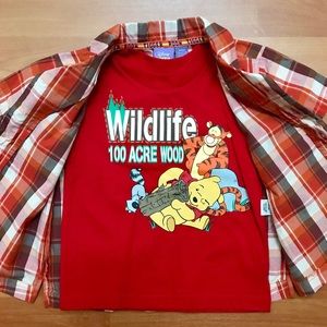 Winnie the Pooh Plaid Shirt  & Tee Shirt Size 24m